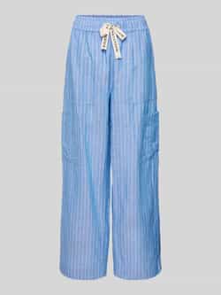 Scotch & Soda Wide leg stoffen broek met opgestikte zakken op de pijp