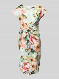 Swing Knielange cocktailjurk met knoopdetail