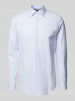 Hugo Boss Blauw Katoenen Overhemd met Micro Patroon Blue Heren