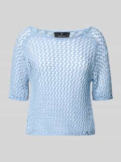 Monari Gebreid shirt met ajourpatroon
