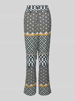 Marc O'Polo Loose fit linnen broek met all-over motief