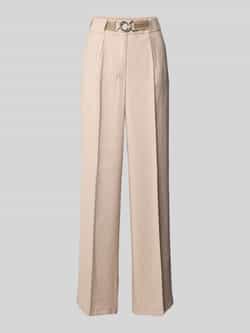 Betty Barclay Stoffen broek van modal met riem en persplooien
