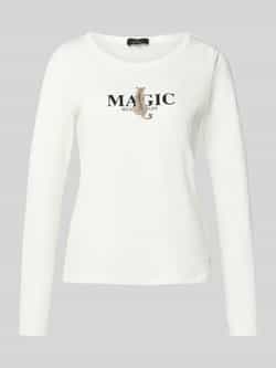 Monari Shirt met lange mouwen en labelprint