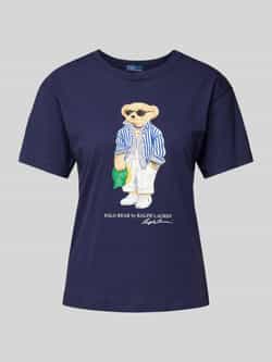 Polo Ralph Lauren Klassiek Katoenen T-shirt met Bear Logo Blue Dames