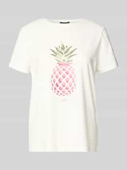 Comma T-shirt met label met strass-steentjes