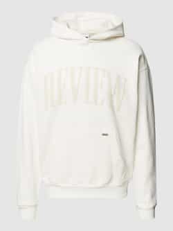 REVIEW Hoodie met labelprint en kangoeroezak
