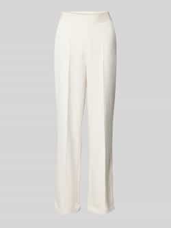Monari Regular fit stoffen broek met vaste persplooien