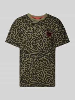 HUGO T-shirt met labelpatch model 'Pufferfish'