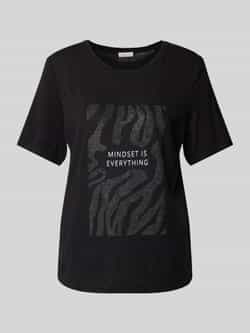 S.Oliver RED LABEL T-shirt met geribde ronde hals