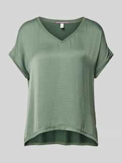 QS T-shirt met afgeronde V-hals