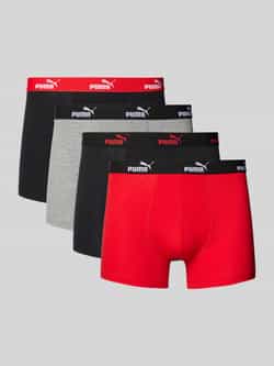 Puma Boxershort met elastische band met label in een set van 4 stuks model 'SOLID'