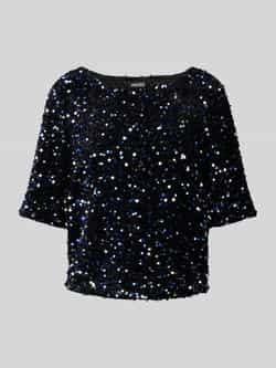 Pieces Regular fit T-shirt met pailletten model 'KAM'