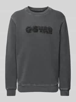 G-Star RAW Distressed Logo Sweater Zwart Heren