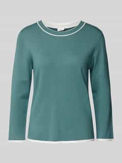 S.Oliver BLACK LABEL Regular fit gebreide pullover met contrastkleurige geribde rand