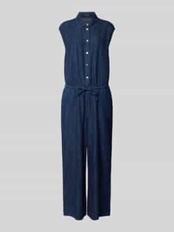 Opus Jumpsuit met kentkraag en knoopsluiting model 'Monny'