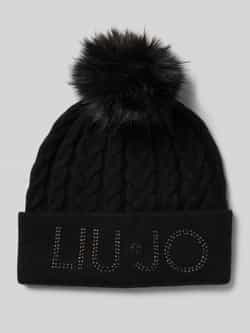 Liu Jo White Wollen muts met kabelpatroon