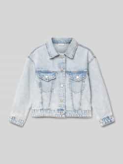 name it Jeansjack met paspelzakken op de borst model 'MILA'