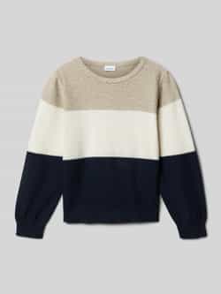 Name it MINI gebreide trui ecru Jongens Katoen Ronde hals Meerkleurig 104