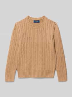 Polo Ralph Lauren Teens Gebreide pullover met kabelpatroon en ronde hals