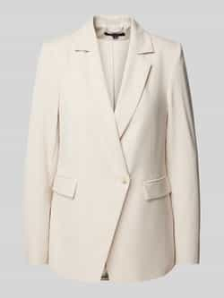 Comma Blazer met knoop en reverskraag Beige Dames