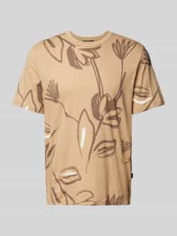 JACK & JONES PREMIUM T-shirt JPRBLAPALMA met all over print coffee quartz