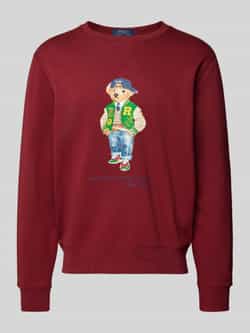 Ralph Lauren Polar Fleece Polo Bear Sweatshirt Red Heren