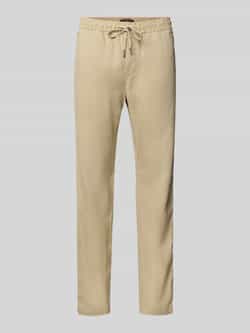 Tommy Hilfiger Loose fit stoffen broek van linnenmix model 'HARLEM'