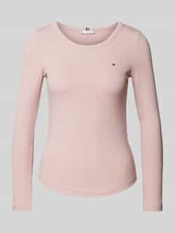 Tommy Hilfiger Slim fit shirt met lange mouwen van viscosemix met logostitching