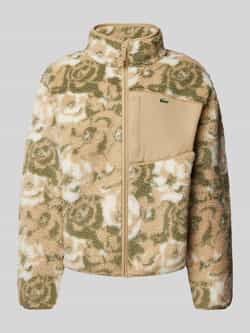 Lacoste Bloemenpatroon Rits Fleece Jas Beige Heren