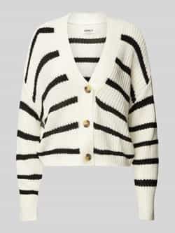 Only Regular fit gebreid jack met streepmotief model 'CAROLNICE'