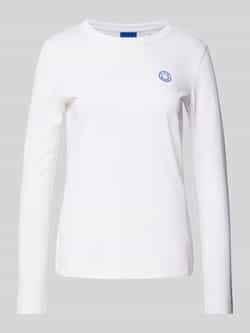 Hugo Blue Shirt met lange mouwen en geribde ronde hals model 'Daliria'