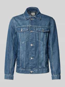 Tom Tailor Regular fit jeansjack van puur katoen met paspelzakken op de borst