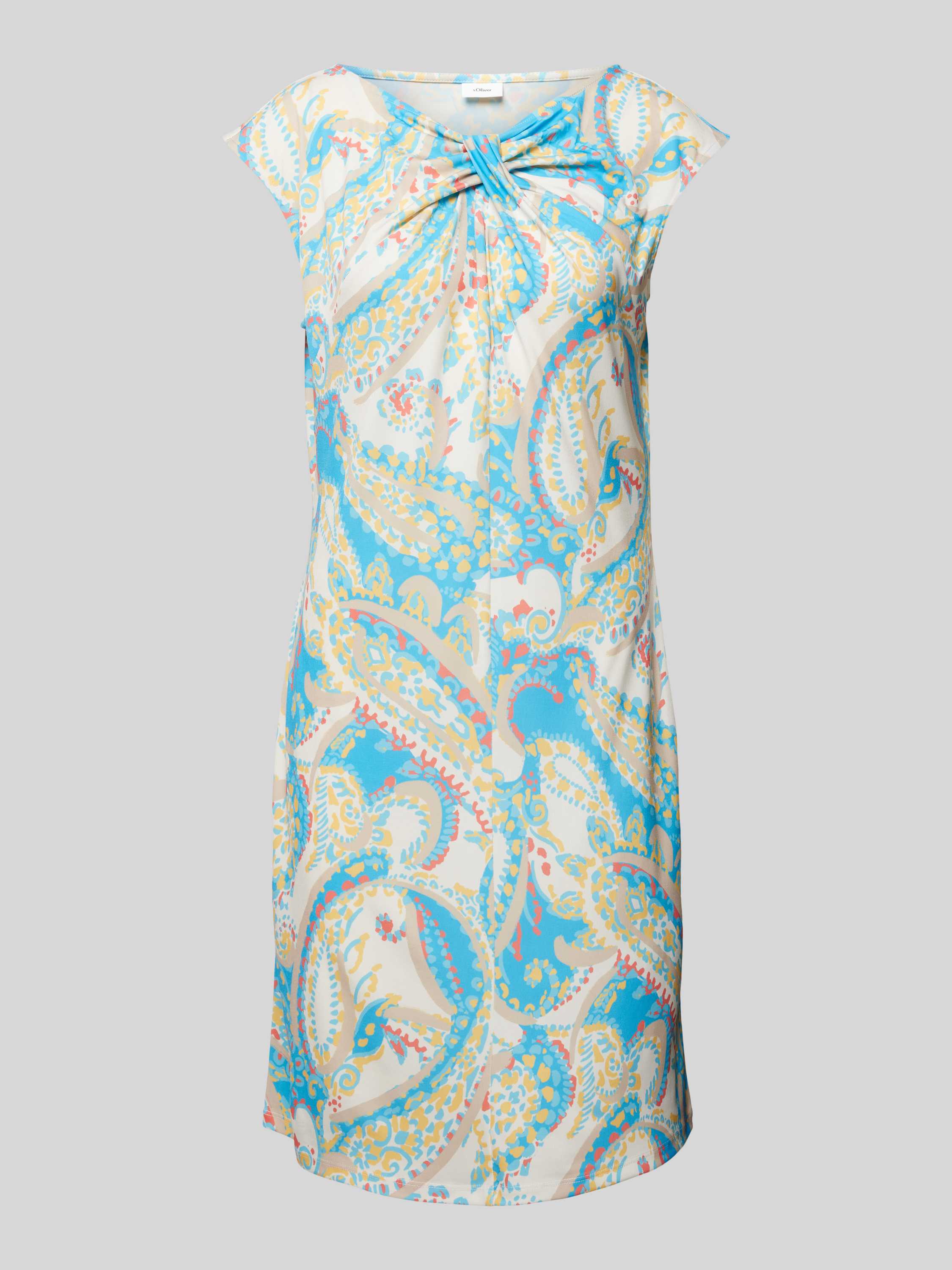 S.Oliver BLACK LABEL Knielange jurk met knoopdetail