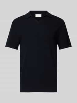 Profuomo Poloshirt met V-hals en zijde