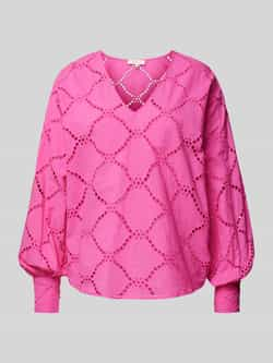 Only V-Hals Versierde Lange Mouw Top Pink Dames