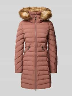 Superdry Regular fit gewatteerde lange jas met imitatiebont model 'Fuji'
