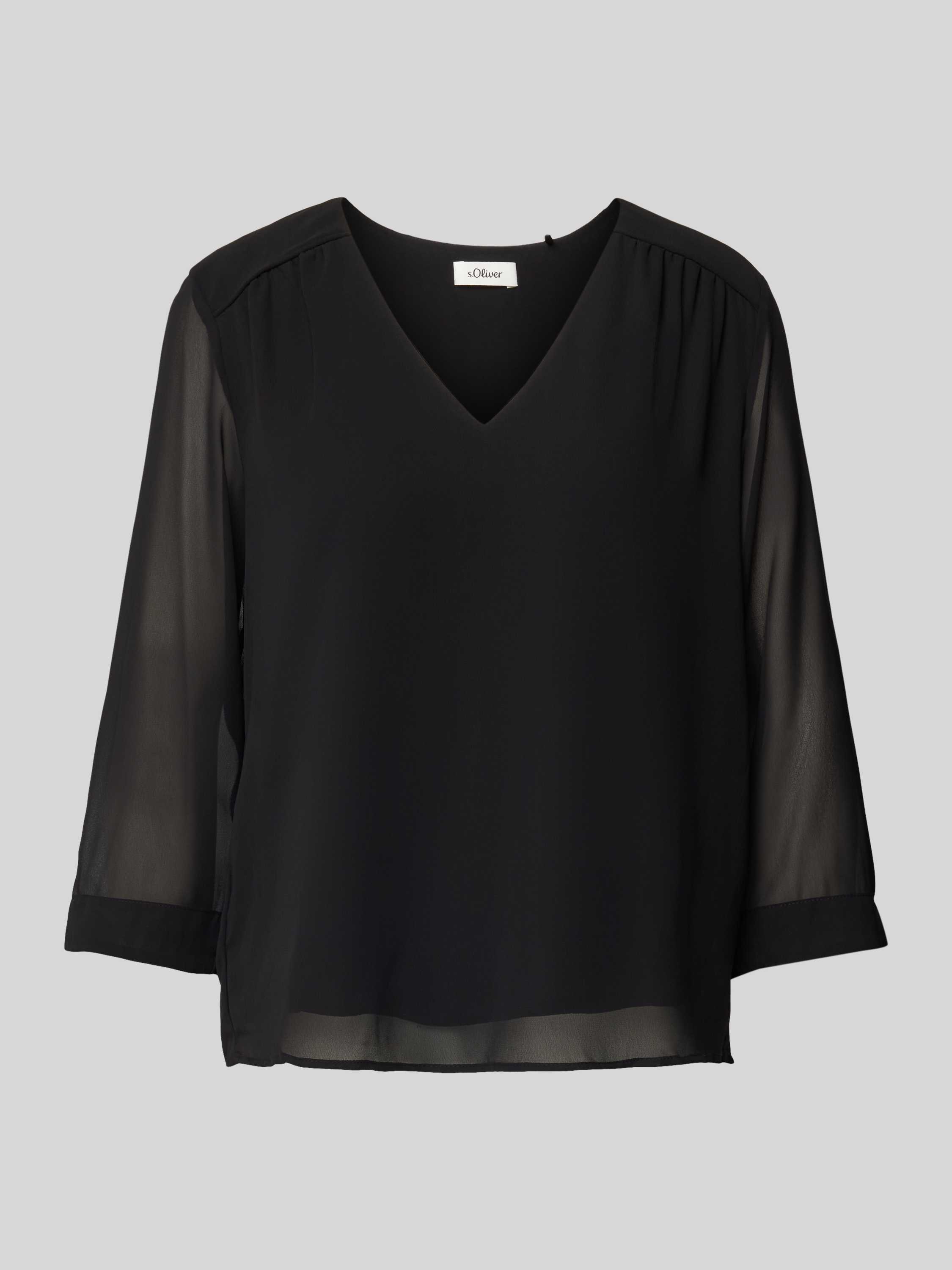 S.Oliver BLACK LABEL Regular fit blouse met lange mouwen en plooien