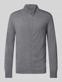 OLYMP Level Five Slim fit gebreid jack met opstaande kraag