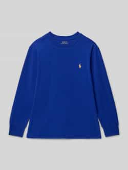 Polo Ralph Lauren Teens Shirt met lange mouwen ronde hals en labelstitching