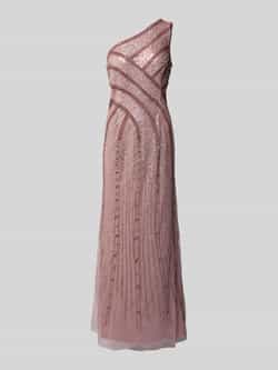 Adrianna Papell Avondjurk met glitter mesh in one shoulder-design