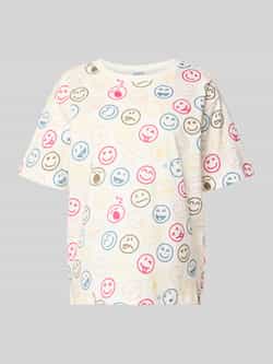 Jake*s Casual Pyjamabovendeel in all-over look met ronde hals