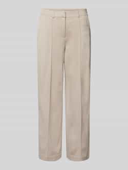 Ichi Wide leg stoffen broek met vaste persplooien model 'KATE'