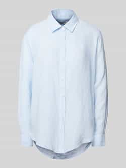 0039 italy Regular fit overhemdblouse van linnen met doorknoopsluiting