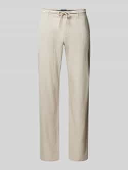 MCNEAL Regular fit linnen broek met strikceintuur