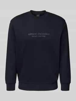 Armani Exchange Sweatshirt met labelprint en ronde hals