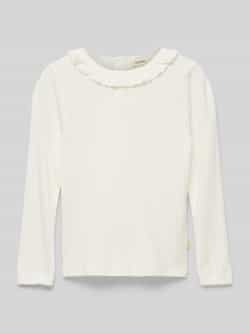 LIL' ATELIER MINI longsleeve NMFRACHEL offwhite Wit Meisjes Katoen Ronde hals 122 128