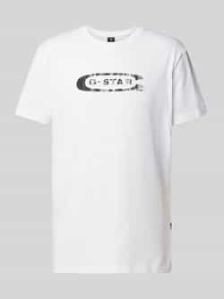 G-Star RAW Distressed Old School Logo T-Shirt Wit Heren