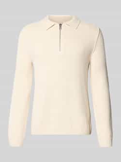 Marc O'Polo DENIM Relaxed fit gebreide pullover in polostijl van katoenmix
