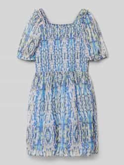 s.Oliver RED LABEL Getailleerde chiffon-jurk met effectgaren en smokdetail