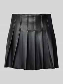 Only Rok in leerlook met plooien model 'DORIT'